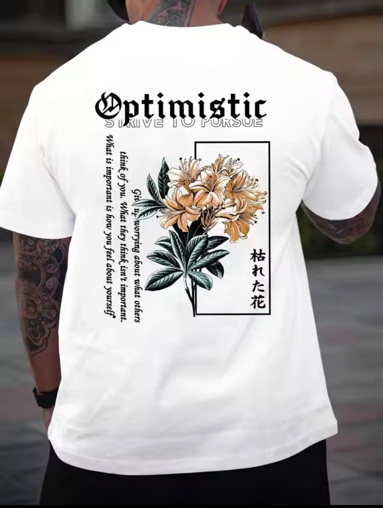 Optimistic “Strive to Pursue” Men’s T Shirt